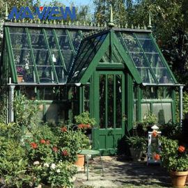 China Green Garden Greenhouse Aluminium Small Glass Greenhouse Custom factory