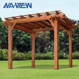 China Aluminum Composite Wood Pergola Shade Canopy 8 X 8 Diamond Roof factory