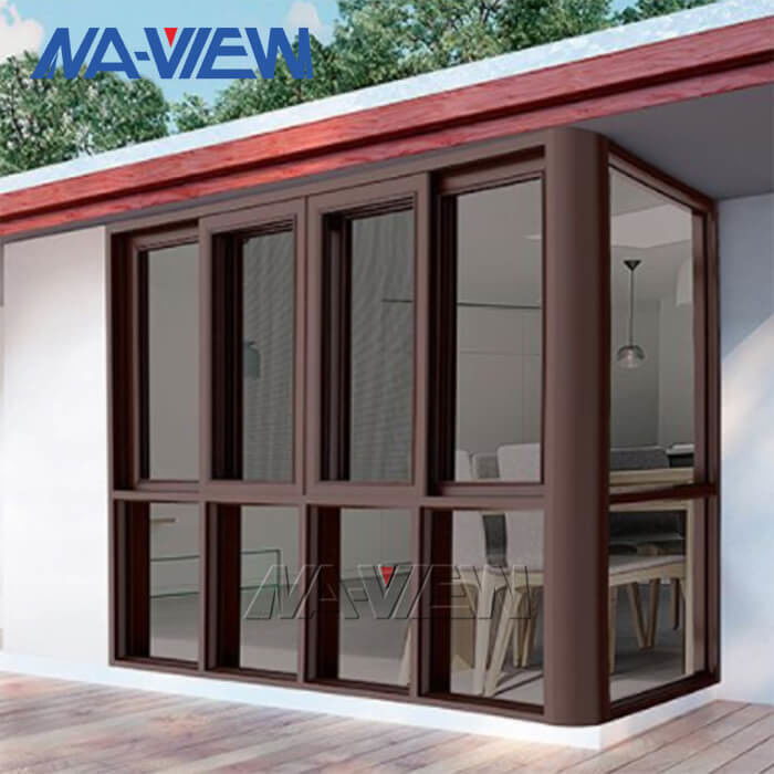 Guangdong NAVIEW Best Prices Aluminium Floor To Ceiling Windows Horizontal Slide Wooden Design Sliding Window supplier