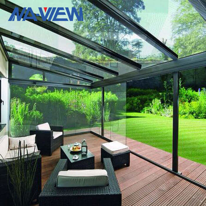 Black Outdoor Screen Room For Decks Double Hollow Glass Patio Enclosures supplier