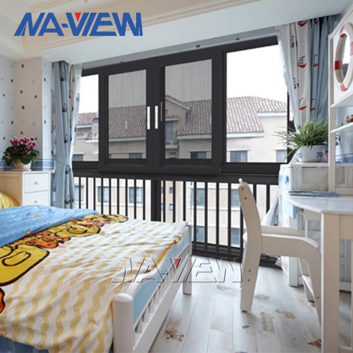 Guangdong NAVIEW American Style Vertical Sliding Aluminum Black Thermal Break Single And Double Hung Windows supplier